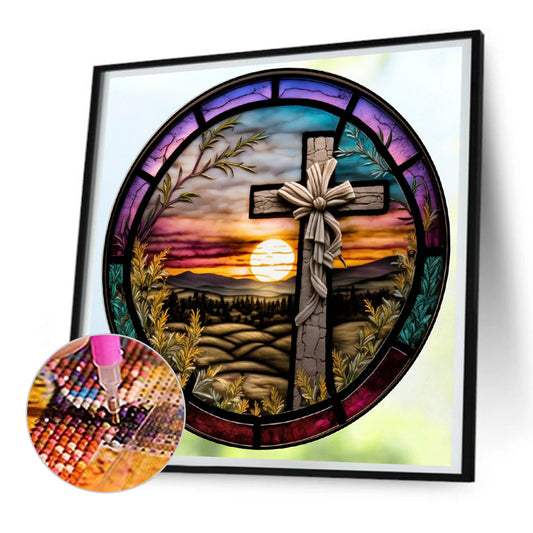 2pcs Diamond Painting Set - dawn cross (30*30CM)