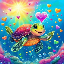 Load image into Gallery viewer, 2pcs Diamond Painting Set - colored sea turtle (30*30CM)
