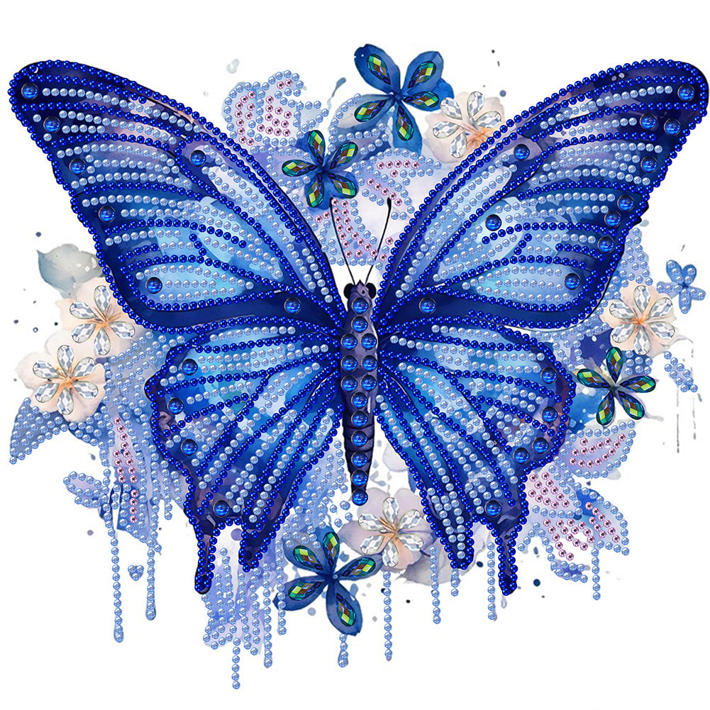 Diamond Painting - Partial Special Shaped - flowers and butterflies (30*30CM)