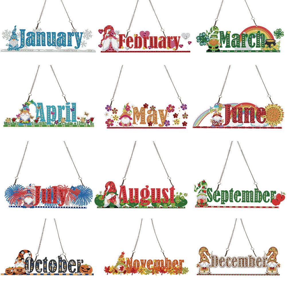 Gnome DIY Diamond Art Ornaments Round Diamond Diamond Art Hanging Pendant Sign