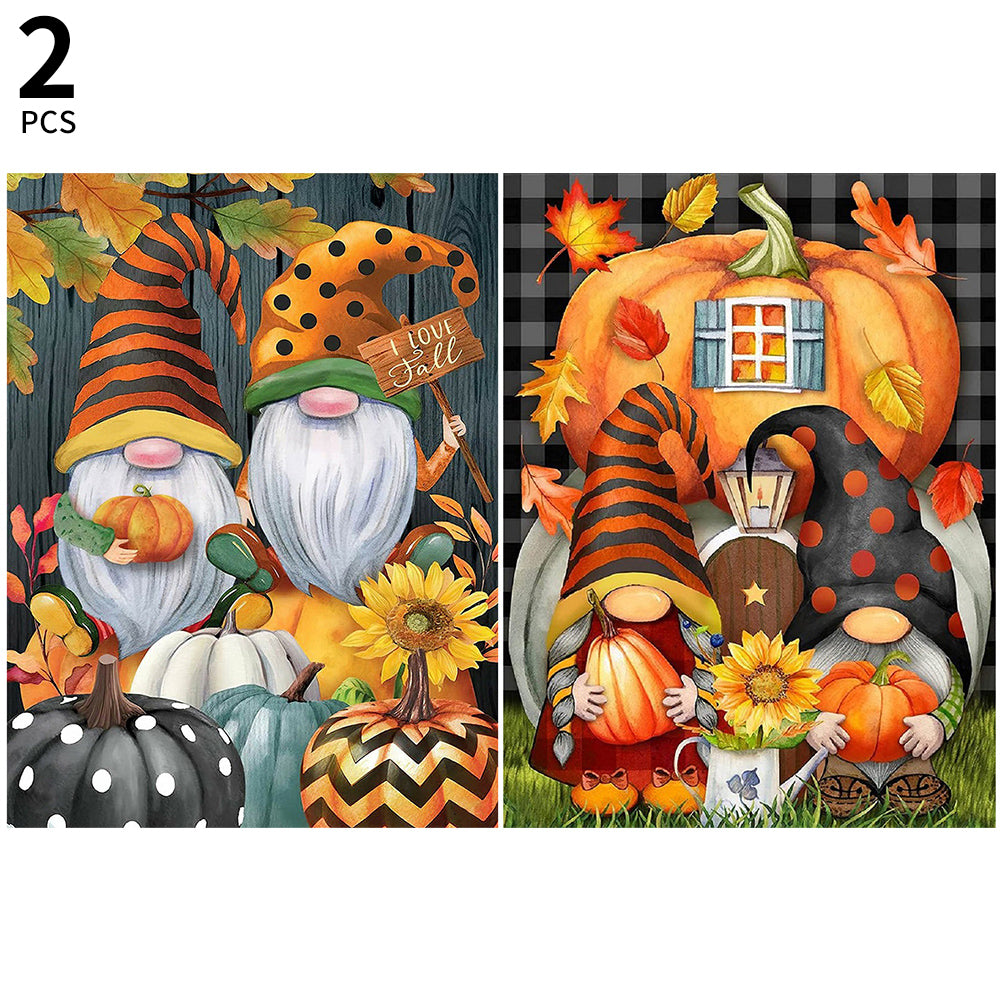 2pcs Diamond Painting Set - pumpkin gnome (30*40CM)