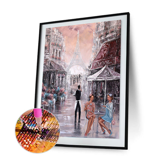 2pcs Diamond Painting Set - oil painting beautiful street (30*40CM)