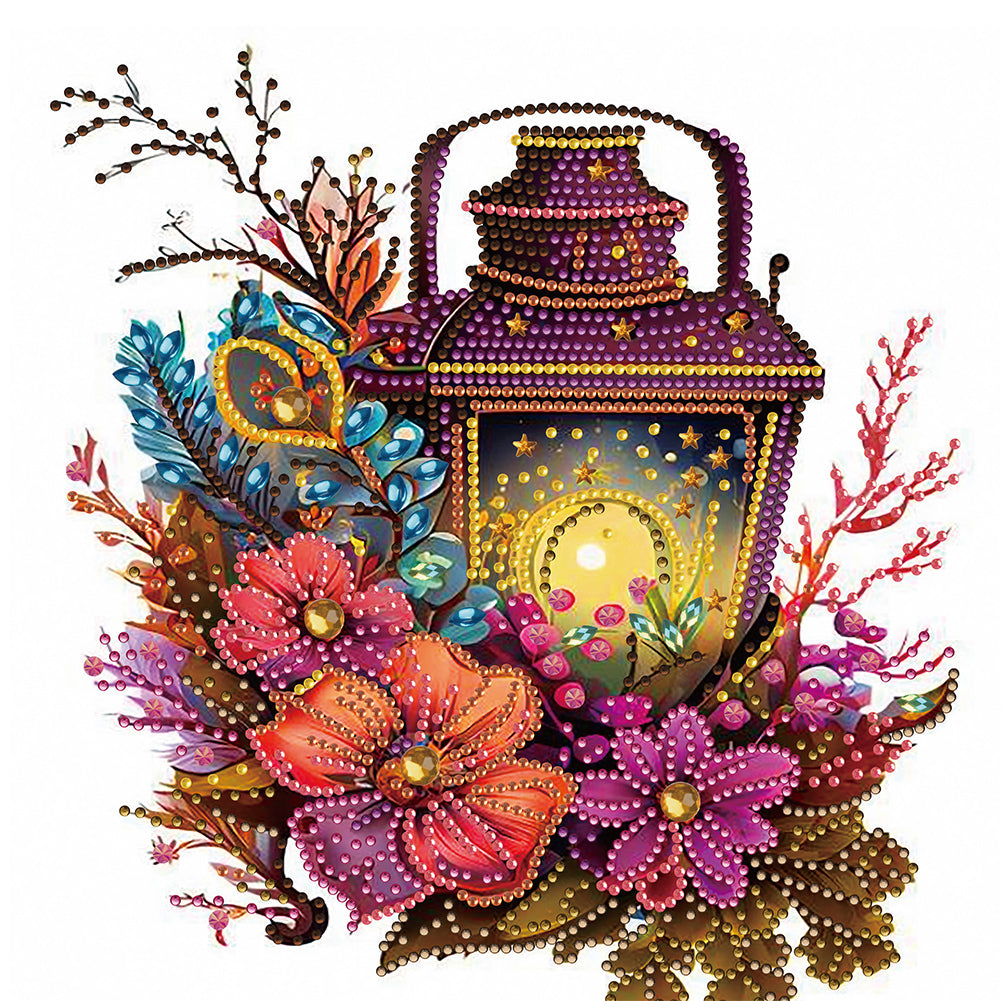 Diamond Painting - Partial Special Shaped - lights on flowers (30*30CM)
