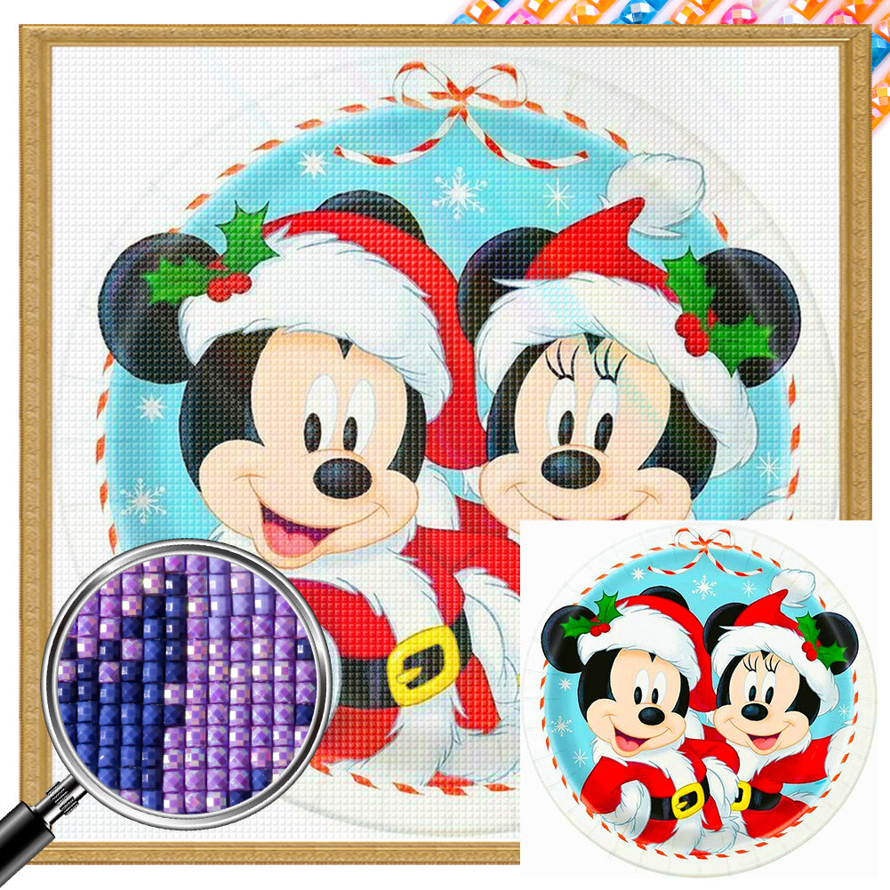 AB Diamond Painting - Full Square - Christmas Mickey and Minnie (30*30CM)