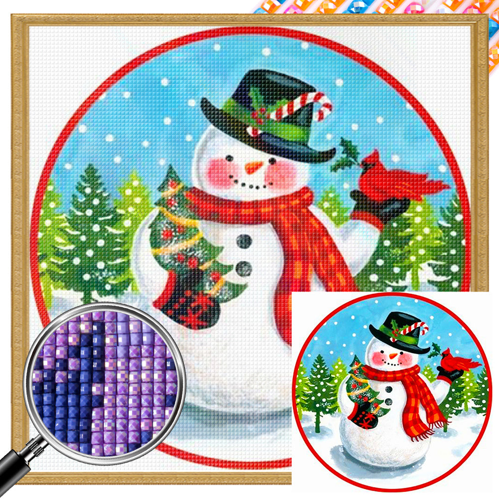 AB Diamond Painting - Full Square - christmas snowman (30*30CM)
