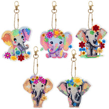Load image into Gallery viewer, 6Pcs DIY Diamonds Key Ring Double Sided Cartoon Special Shaped Hanging Ornaments
