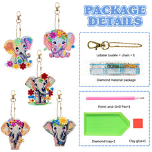 Load image into Gallery viewer, 6Pcs DIY Diamonds Key Ring Double Sided Cartoon Special Shaped Hanging Ornaments
