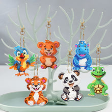 Load image into Gallery viewer, 6Pcs DIY Diamonds Key Ring Double Sided Cartoon Special Shaped Hanging Ornaments
