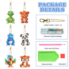 Load image into Gallery viewer, 6Pcs DIY Diamonds Key Ring Double Sided Cartoon Special Shaped Hanging Ornaments
