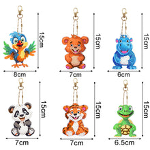 Load image into Gallery viewer, 6Pcs DIY Diamonds Key Ring Double Sided Cartoon Special Shaped Hanging Ornaments

