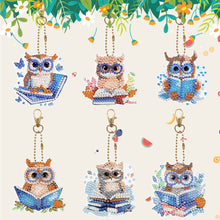 Load image into Gallery viewer, 6Pcs DIY Diamonds Key Ring Double Sided Cartoon Special Shaped Hanging Ornaments
