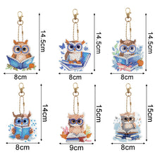 Load image into Gallery viewer, 6Pcs DIY Diamonds Key Ring Double Sided Cartoon Special Shaped Hanging Ornaments
