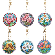 Load image into Gallery viewer, 6Pcs DIY Diamonds Key Ring Double Sided Cartoon Special Shaped Hanging Ornaments
