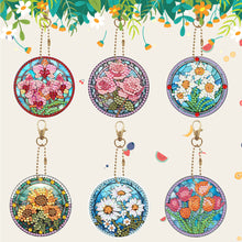 Load image into Gallery viewer, 6Pcs DIY Diamonds Key Ring Double Sided Cartoon Special Shaped Hanging Ornaments
