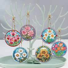 Load image into Gallery viewer, 6Pcs DIY Diamonds Key Ring Double Sided Cartoon Special Shaped Hanging Ornaments
