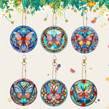 Load image into Gallery viewer, 6Pcs DIY Diamonds Key Ring Double Sided Cartoon Special Shaped Hanging Ornaments
