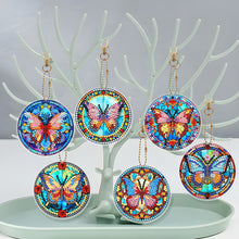 Load image into Gallery viewer, 6Pcs DIY Diamonds Key Ring Double Sided Cartoon Special Shaped Hanging Ornaments
