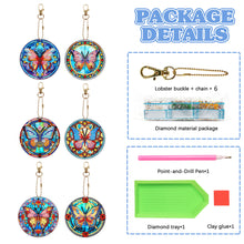 Load image into Gallery viewer, 6Pcs DIY Diamonds Key Ring Double Sided Cartoon Special Shaped Hanging Ornaments
