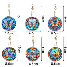 Load image into Gallery viewer, 6Pcs DIY Diamonds Key Ring Double Sided Cartoon Special Shaped Hanging Ornaments
