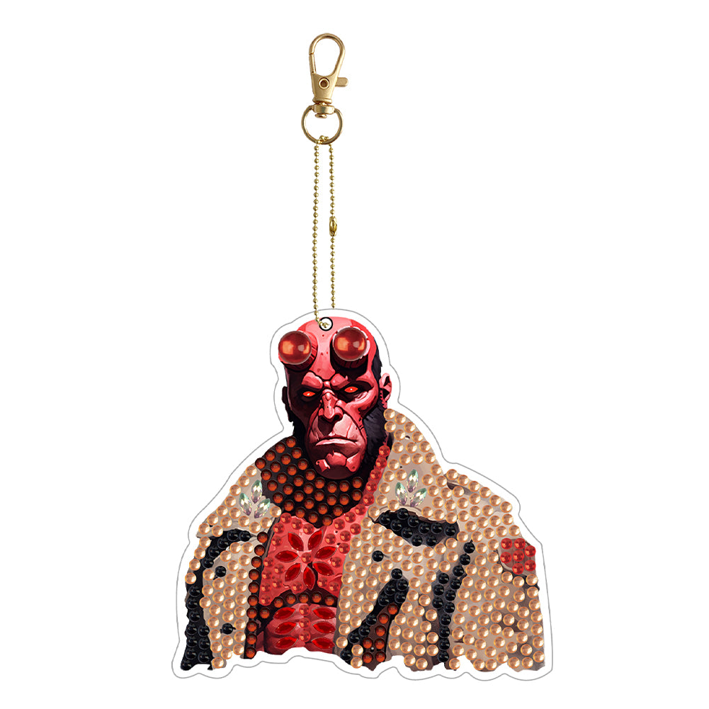 Diamond Full Drill Diamond Keyring 5PCS DIY Keychain Double Sided (#9)