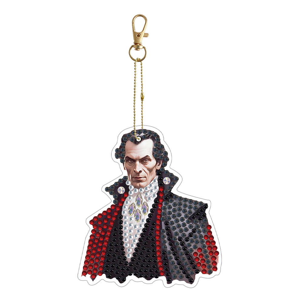 Diamond Full Drill Diamond Keyring 5PCS DIY Keychain Double Sided (#10)