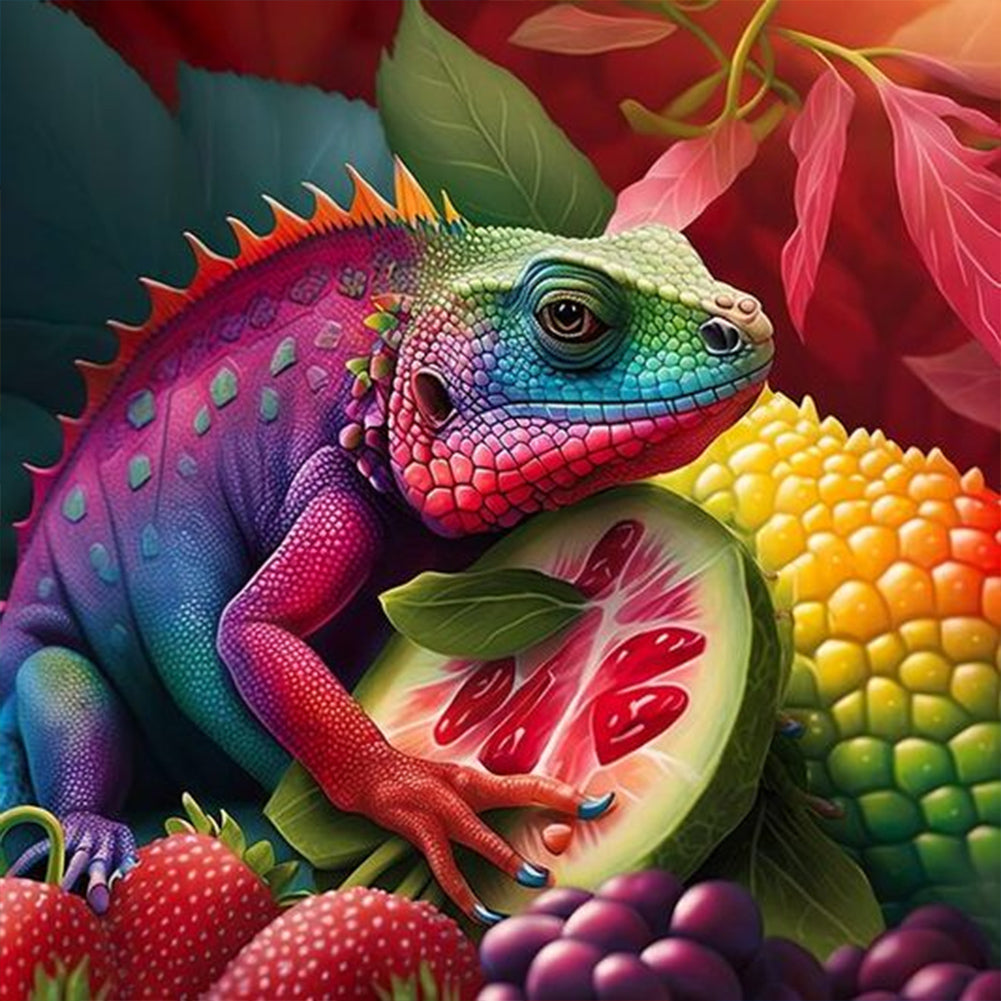 Diamond Painting - Full Round - chameleon (30*30CM)