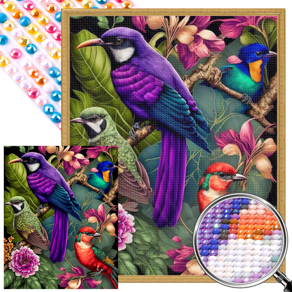 AB Diamond Painting - Full Round - tree parrot (40*50CM)