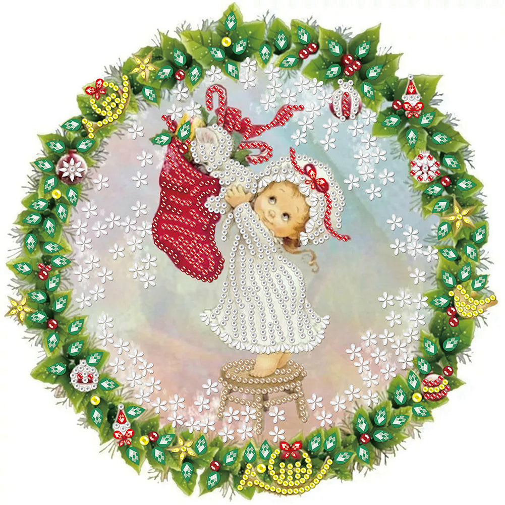 Diamond Painting - Partial Special Shaped - Christmas wreath (30*30CM)