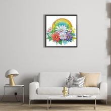 Load image into Gallery viewer, Diamond Painting - Partial Special Shaped - rainbow with flowers (30*30CM)
