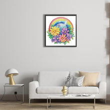 Load image into Gallery viewer, Diamond Painting - Partial Special Shaped - rainbow with flowers (30*30CM)

