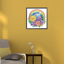 Load image into Gallery viewer, Diamond Painting - Partial Special Shaped - rainbow with flowers (30*30CM)

