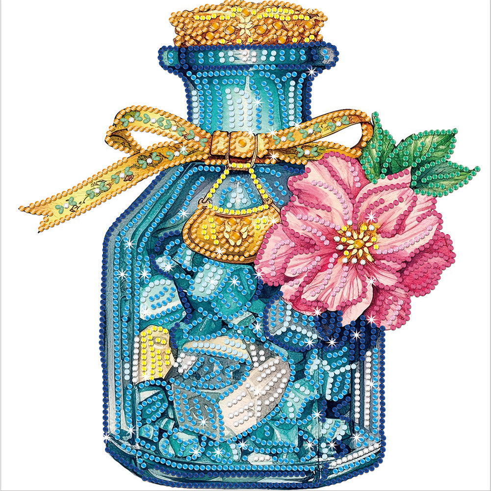 Diamond Painting - Partial Special Shaped - Flowers and Glass Vases (30*30CM)