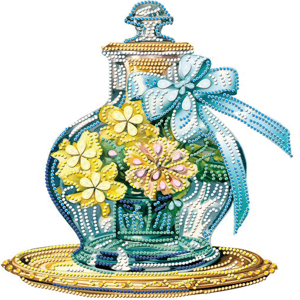 Diamond Painting - Partial Special Shaped - Flowers and Glass Vases (30*30CM)
