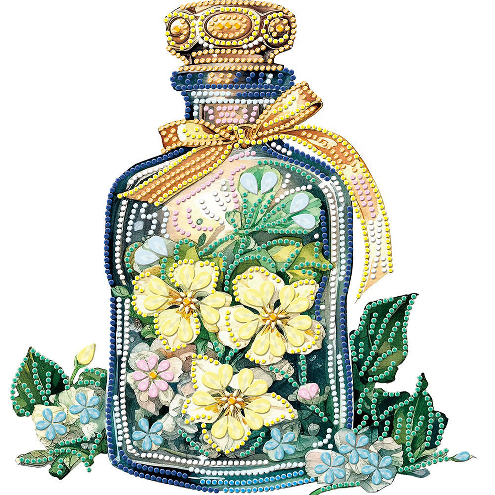 Diamond Painting - Partial Special Shaped - Flowers and Glass Vases (30*30CM)
