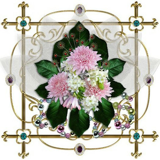 Diamond Painting - Full Round - mandala bouquet (30*30CM)