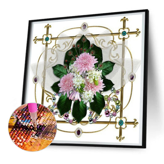 Diamond Painting - Full Round - mandala bouquet (30*30CM)