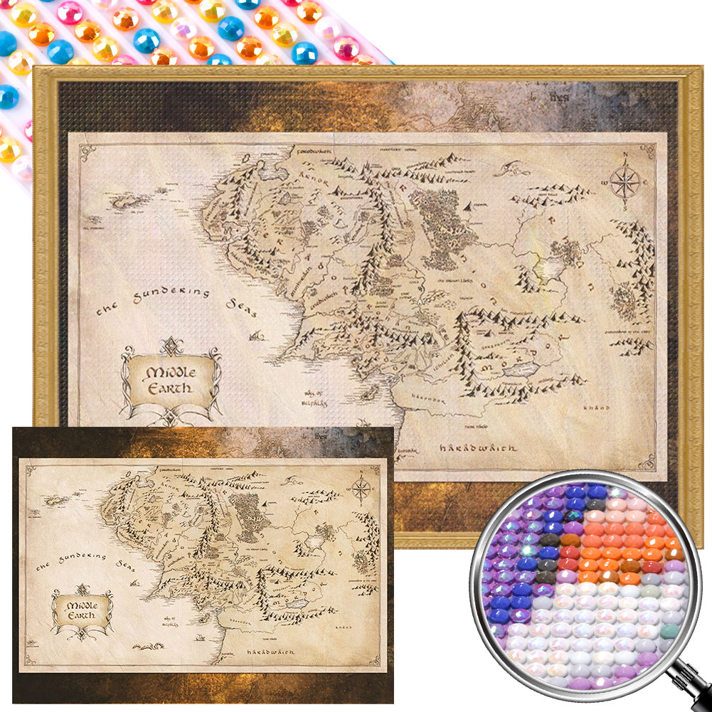 AB Diamond Painting - Full Round - map (40*55CM)
