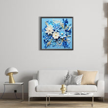 Load image into Gallery viewer, AB Diamond Painting - Full Square - embossed blue flower (40*40CM)
