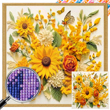 Load image into Gallery viewer, AB Diamond Painting - Full Square - Embossed sunflowers (40*40CM)
