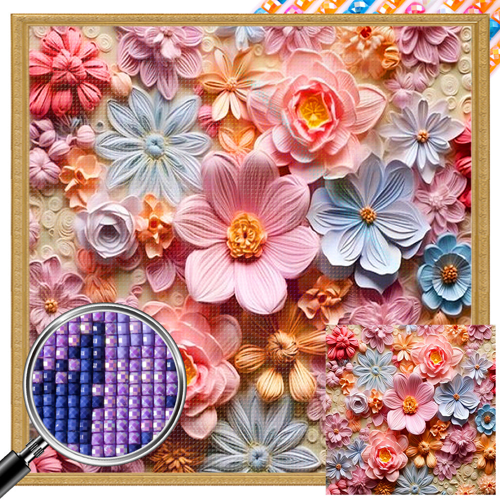 AB Diamond Painting - Full Square - Embossed florets (40*40CM)