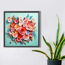 Load image into Gallery viewer, AB Diamond Painting - Full Square - butterfly and paper flower (40*40CM)
