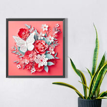 Load image into Gallery viewer, AB Diamond Painting - Full Square - butterfly and paper flower (40*40CM)
