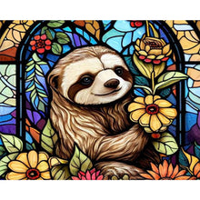 Load image into Gallery viewer, AB Diamond Painting - Full Round - stained glass sloth (50*40CM)

