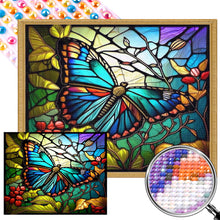 Load image into Gallery viewer, AB Diamond Painting - Full Round - stained glass butterfly (50*40CM)
