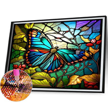 Load image into Gallery viewer, AB Diamond Painting - Full Round - stained glass butterfly (50*40CM)
