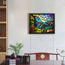 Load image into Gallery viewer, AB Diamond Painting - Full Round - stained glass butterfly (50*40CM)
