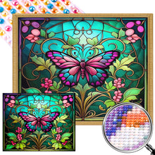 Load image into Gallery viewer, AB Diamond Painting - Full Round - stained glass butterfly (50*40CM)
