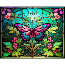 Load image into Gallery viewer, AB Diamond Painting - Full Round - stained glass butterfly (50*40CM)
