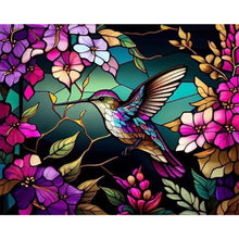 Load image into Gallery viewer, AB Diamond Painting - Full Round - stained glass hummingbird (50*40CM)
