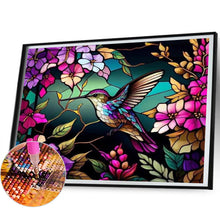Load image into Gallery viewer, AB Diamond Painting - Full Round - stained glass hummingbird (50*40CM)
